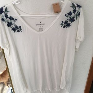 White embroidered t shirt